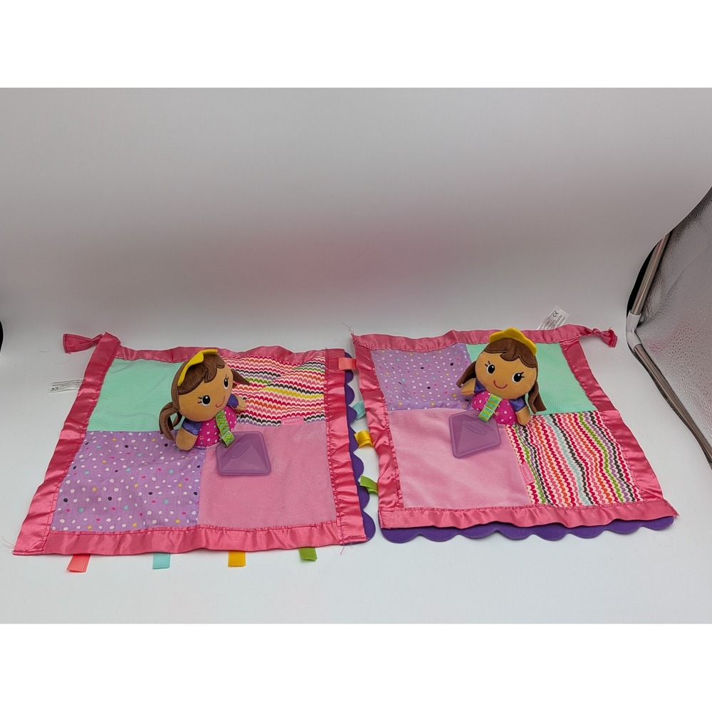 Infantino Baby Security Blanket Pink Purple Girl Princess Teether Lot